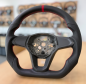Preview: Handgefertigter Lenkradbezug im Design A676, gefertigt für VW Golf 8, T6, Caddy V, Polo AW1