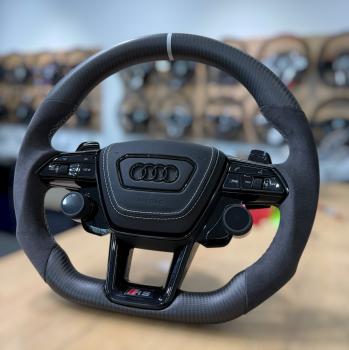 Preview: Audi A6 A7 C8 Leder Alcantara Lenkrad neu beziehen Design A636