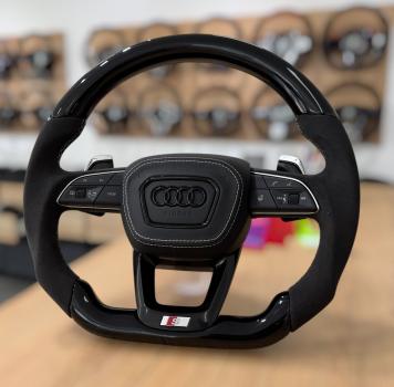 Preview: Carbon Lenkrad Design A637 passend für Audi A6 S6 RS6 A7 S7 RS7 der Baureihe 4K C8 sowie E-Tron GT