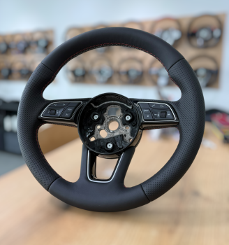 Preview: Neu bezogenes Multifunktionslenkrad passend für Audi Modelle mit S Line Ausstattung, Design A646, hochwertige Optik