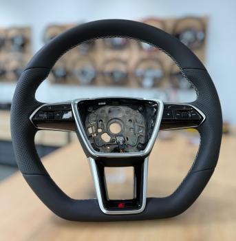 Preview: Neu bezogenes Sportlenkrad passend für die Audi A6 und A7 Baureihe sowie den E-Tron GT, Design A648, sportliche Optik