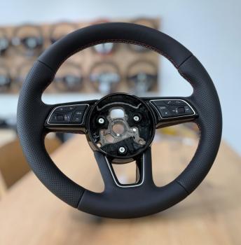 Hochwertiger Lederbezug für das Lenkrad von Audi A2 bis Q7 S Line, Design A668