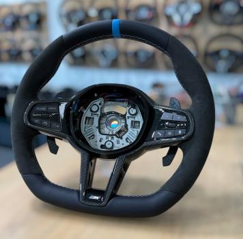 Preview: BMW F80 M Leder Alcantara Lenkrad neu beziehen Design A634