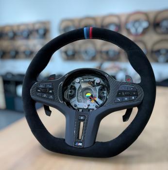 Preview: BMW F80 M Leder Alcantara Lenkrad neu beziehen Design A691