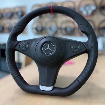 Preview: Hochwertiger Lenkradbezug für SLK R171, SL R230, CLS C219 und W204 AMG Sport, Design A642