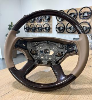 Preview: Mercedes S Klasse CL SL AMG Lederlenkrad mit Holz Design L534