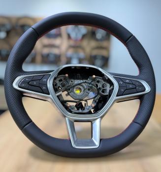 Preview: Hochwertiges Lederlenkrad passend für Renault und Opel Fahrzeuge, vollständig neu bezogen, Design A712