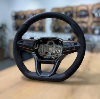 Lenkrad für Seat und Cupra Leon FR, Arona und Ateca, Design A728, mit neu bezogener Oberfläche in Handarbeit