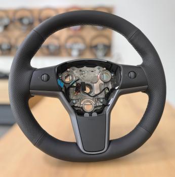 Preview: Neu bezogenes Multifunktionslenkrad passend für Tesla Model 3 und Model Y, Design A652, hochwertige Optik