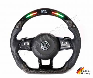 VW Golf 7 MK7 GTI GTD R Line DSG Carbon + Lenkrad beziehen umbau auf LED Anzeige