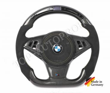 BMW E60 E61 E63 E64 M Sport Carbon Lenkrad neu beziehen LED Anzeige + Sportliche Form