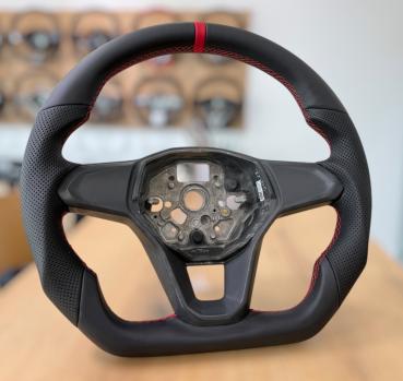 Preview: Hochwertiger Lederbezug für das Lenkrad von VW Golf 8, T6, Caddy V und Polo AW1, Design A676