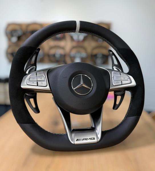 Hochwertiges Lederlenkrad passend für Mercedes C-Klasse, A-Klasse und A53 AMG, Design A716