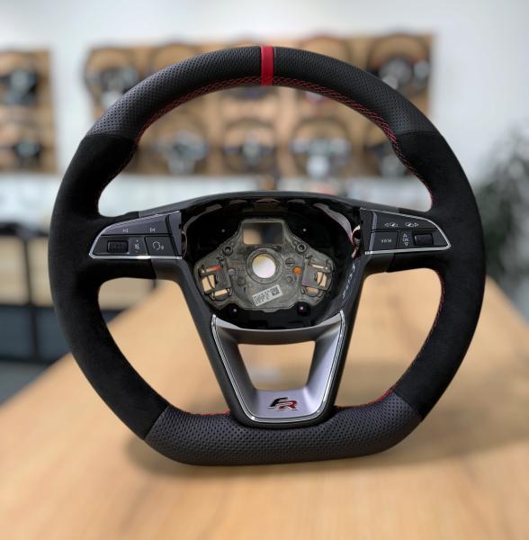 Seat Arona, Ateca und Leon FR Lenkrad neu bezogen nach Design A726