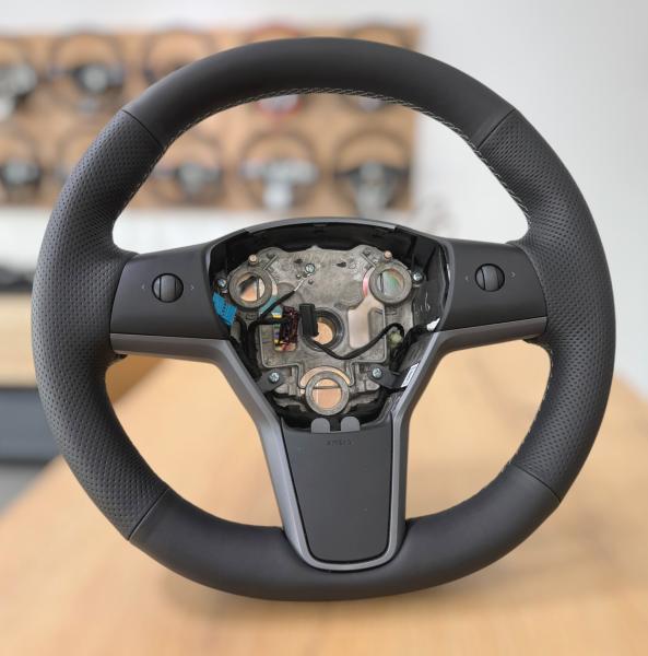 Neu bezogenes Multifunktionslenkrad passend für Tesla Model 3 und Model Y, Design A652, hochwertige Optik