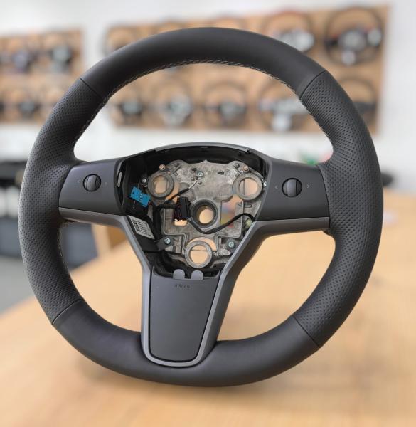 Tauschlenkrad, in Handarbeit neu bezogen, passend für Tesla Model 3 und Model Y, Design A652